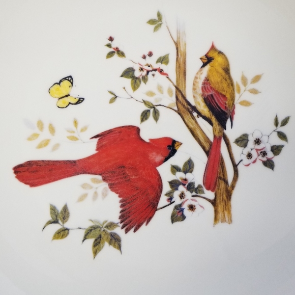 Springtime cardinal bird plate - Picture 6 of 8